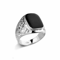 Мужское кольцо с эмалью 31601